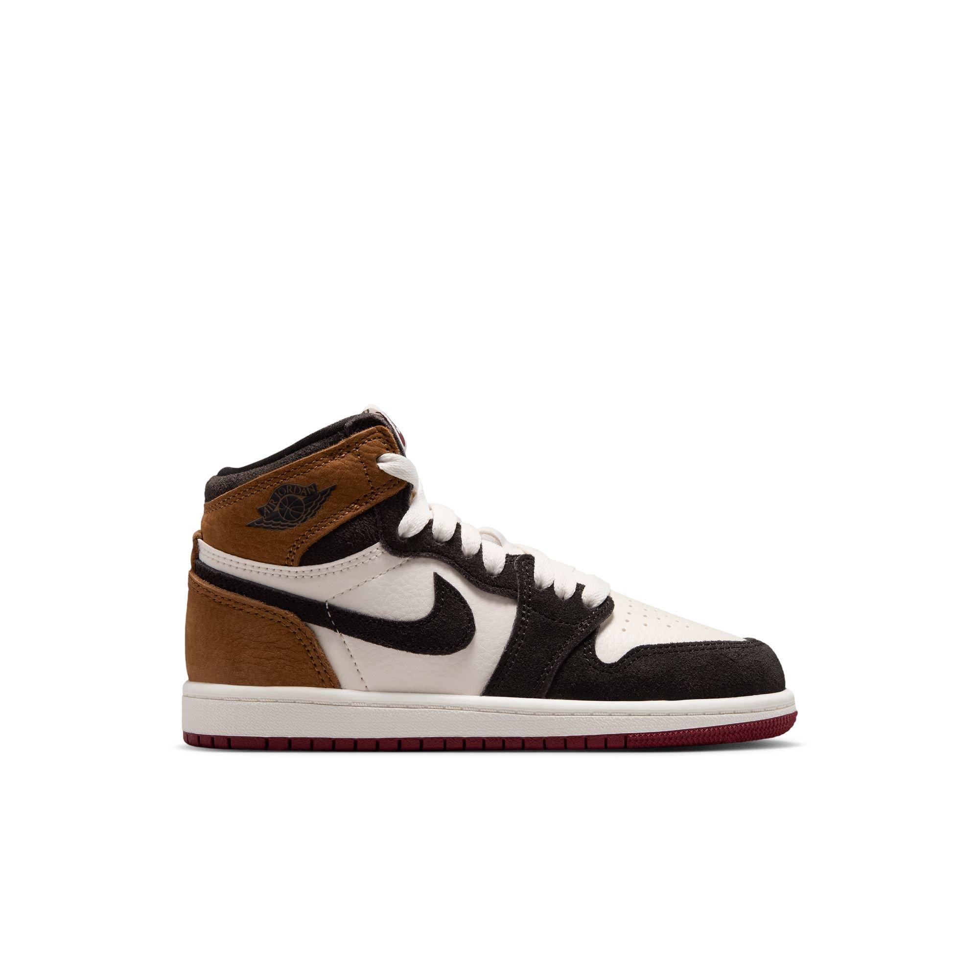 Jordan 1 Retro High OG "Love Letter" Preschool Kids' Shoe - SHADOW BROWN/TEAM RED/BRITISH TAN